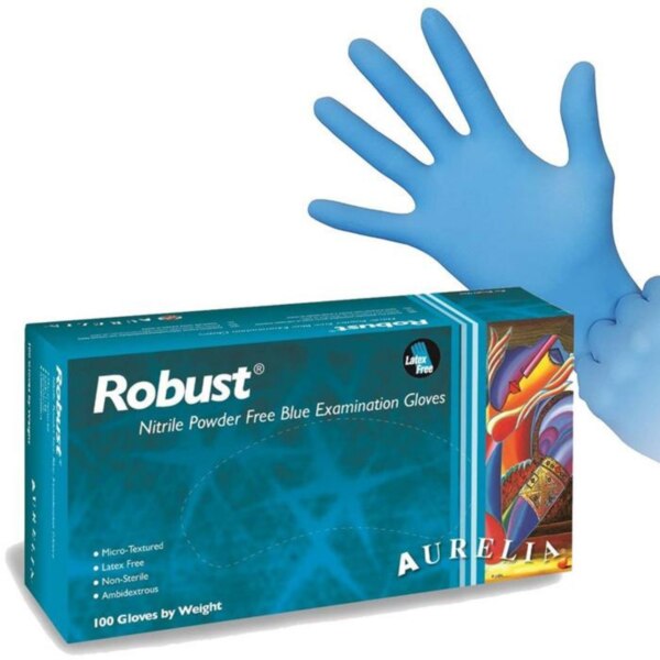 Aurelia Robust Blue Nitrile Gloves Large  100/Box