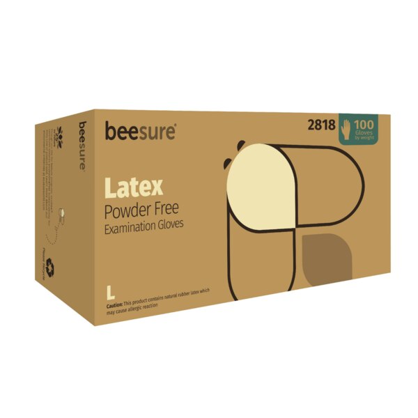 BeeSure PF Latex Glove Large 100/Bx