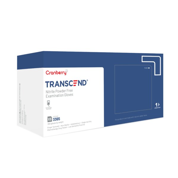 Transcend Nitrile Gloves 300/Bx X-Small