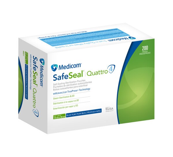 SafeSeal Quattro Pouch 5.25x6.5 200/Bx