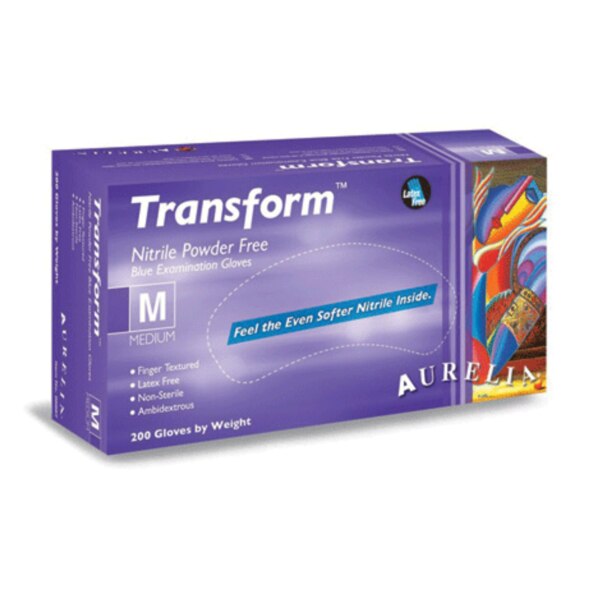 Aurelia Transform TransBlue Nitrile Gloves Large 200/Box