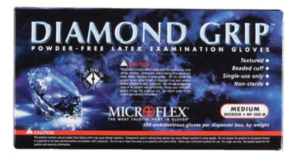 Diamond Grip PF Latex Gloves Small 100/Bx