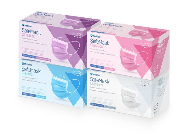 SafeMask Classics Earloop Masks L3 50/Box Pink