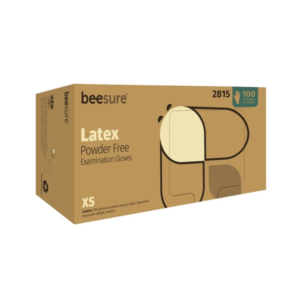 BeeSure PF Latex Glove X-Small 100/Bx