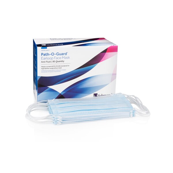 Path-O-Guard Anti-Fluid Masks Level-3 50/Bx Blue