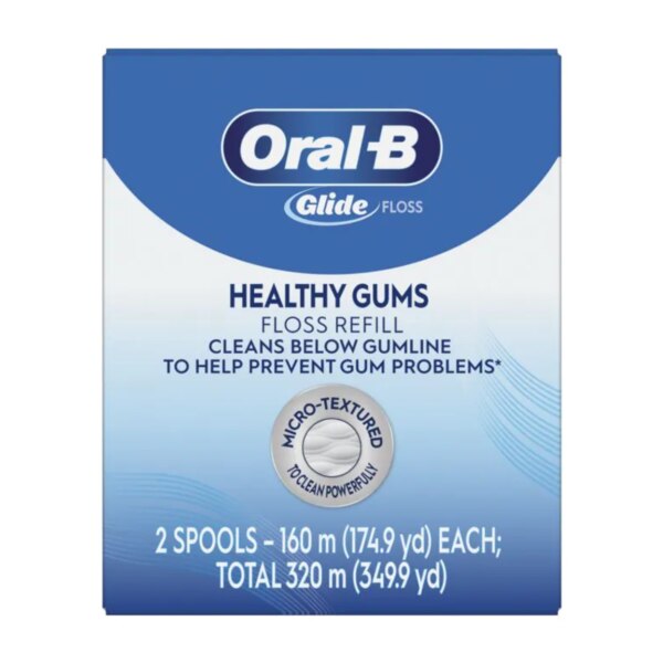 Oral-B Glide Healthy Gums Floss Refill 160m 2/Bx Unflavored