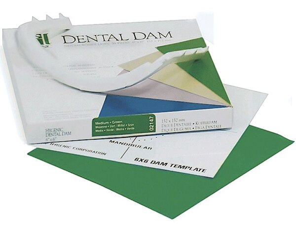 Dental Dam Non-Latex 6"x6" Medium Green 75/Box