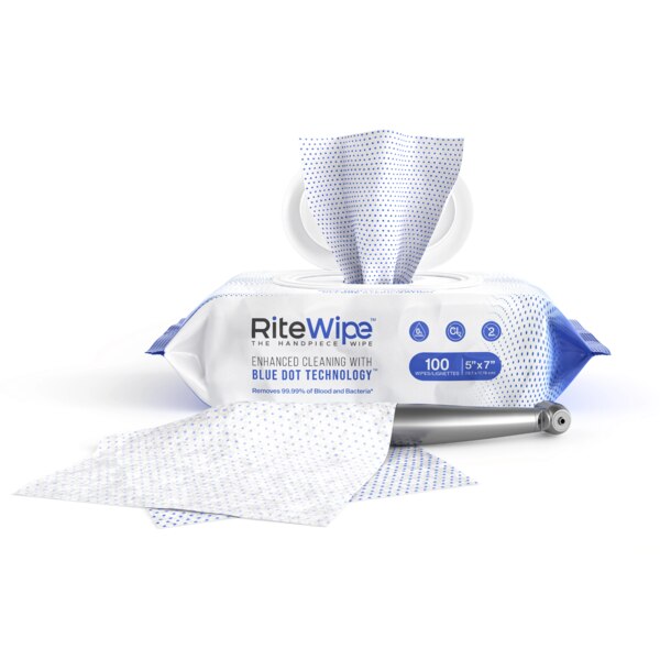 RiteWipe Handpiece Wipes 5"x7" 100/Pouch x 12/Cs