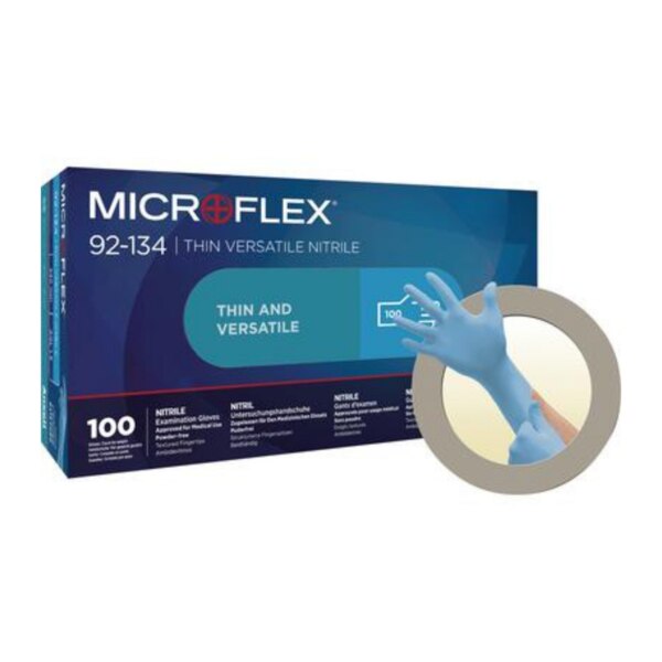 Microflex Nitrile Gloves 100/Bx Blue Large