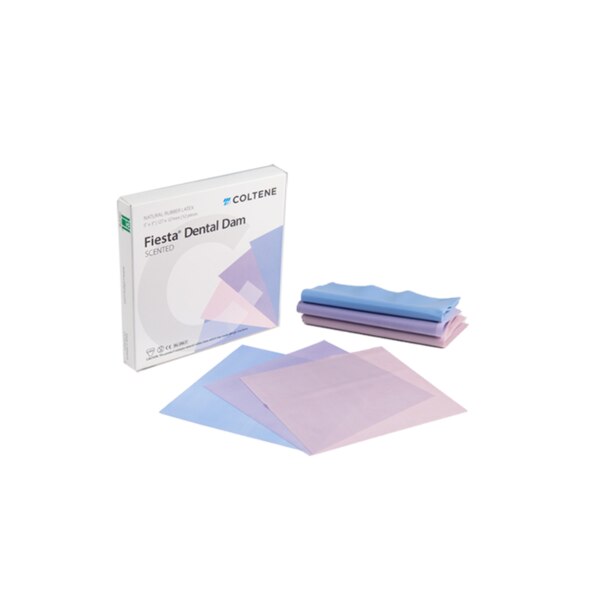 HySolate Fiesta Latex Dental Dam 5x5 Asst Thin 52/Pk