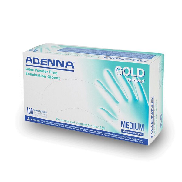 Adenna Gold Textured Gloves PF Latex SM 100/Bx