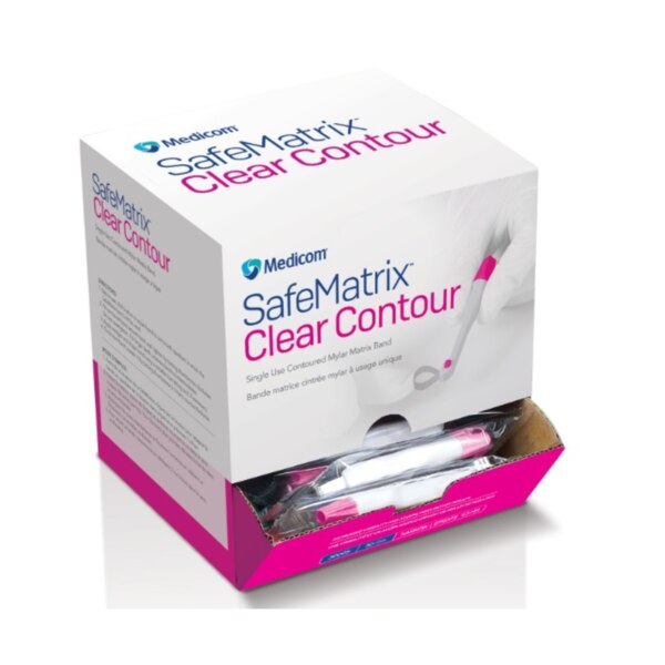 SafeMatrix Clear Contour Band 4.5mm 50/Bx Pink