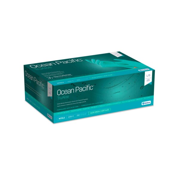 Ocean Pacific TruAloe Nitrile Glove Green 200/Pk Small