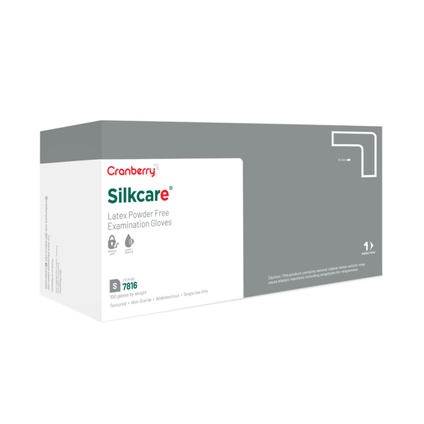 Silkcare PF Latex Gloves Small 100/Bx