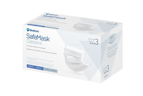 SafeMask Classics Earloop Masks L3 50/Box White