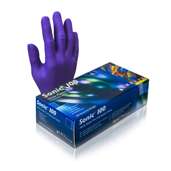 Aurelia SONIC 100 Nitrile Gloves Cobalt Blue 100/Box Small