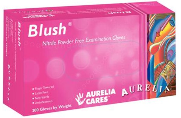 Aurelia Blush Nitrile Gloves Large 200/Box