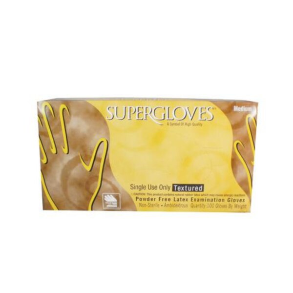 SuperGlove PF Latex Glove Medium 100/Bx