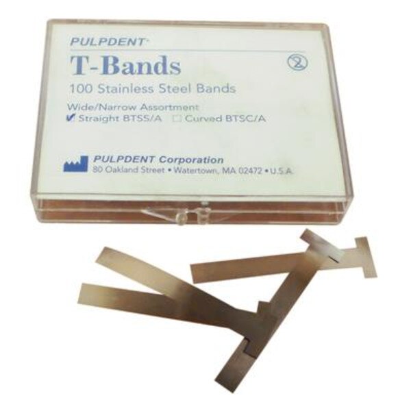 T-Bands Stainless Straight Assorted 100/Box