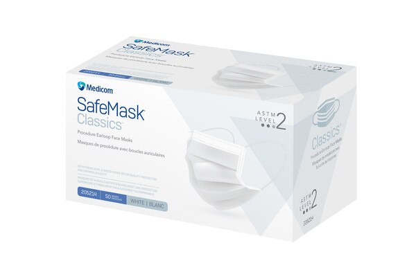 SafeMask Classics Earloop Masks L2 50/Box White