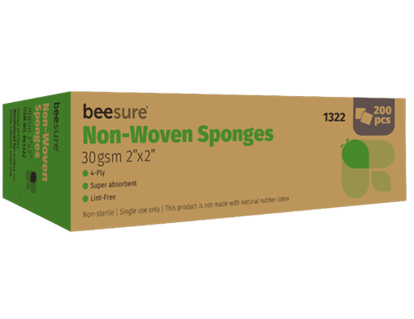 BeeSure Non-Woven Sponge 4-ply NS 2x2 5000/Pk