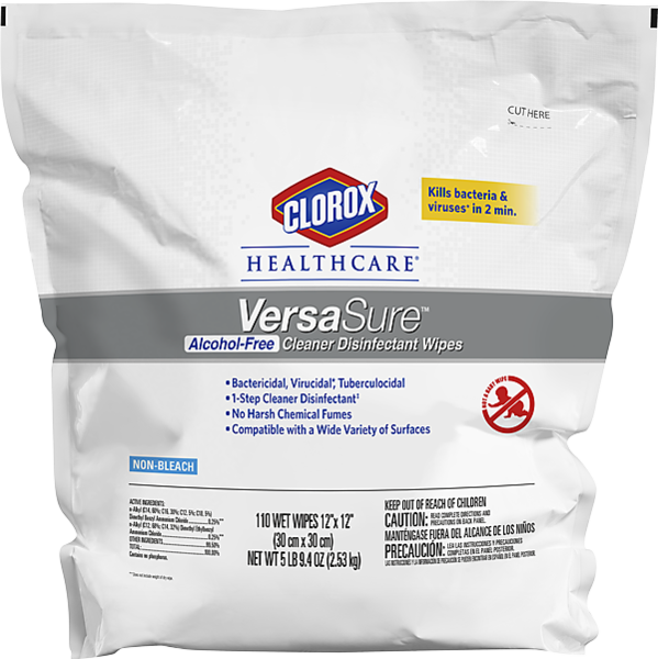 Clorox VersaSure AF Wipes 110/Pouch Refill