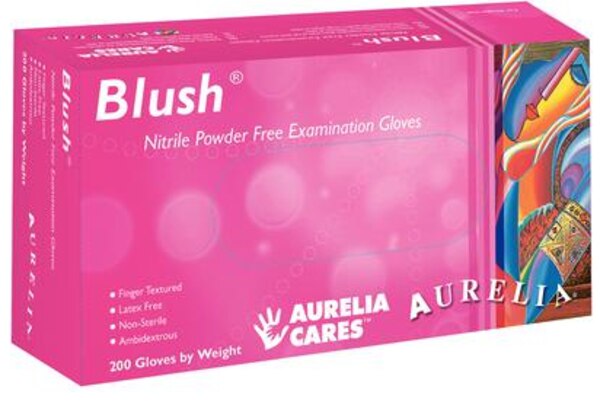 Aurelia Blush Nitrile Gloves X-Small 200/Box