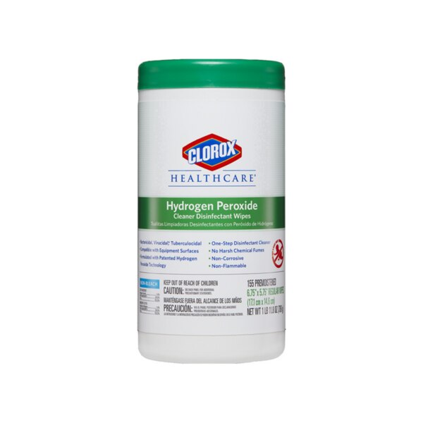 Clorox Hydrogen Peroxide Wipes 6.75 x 5.75 155/Can