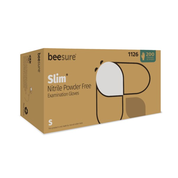 BeeSure SLIM Nitrile Glove Small 200/Bx