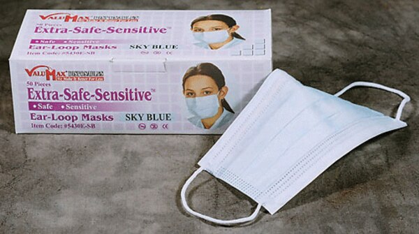 Extra-Safe Sensitive Earloop Mask Yellow 50/Box