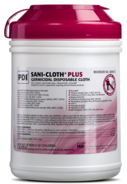 Sani-Cloth Plus Large Wipes 6"X6.75 160/Pk