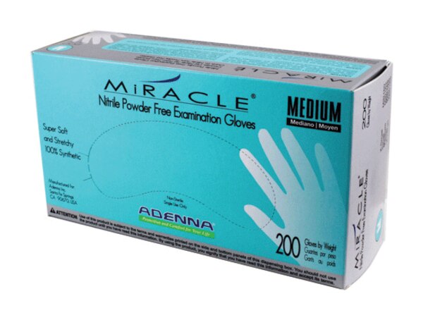 Adenna Miracle Nitrile Gloves PF XS 200/Bx