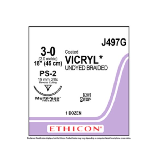 Suture Vicryl PS2 3/0 18''12/Bx