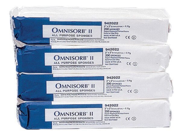 Omnisorb II Non-Woven Sponges N/S 4x4 4-Ply 2000/Case