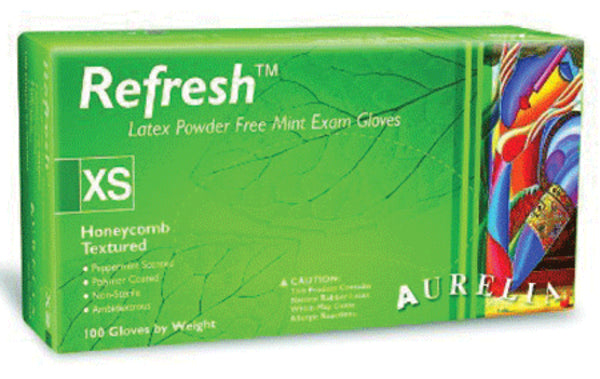 Aurelia Refresh PF Gloves Peppermint X-Small 100/Bx