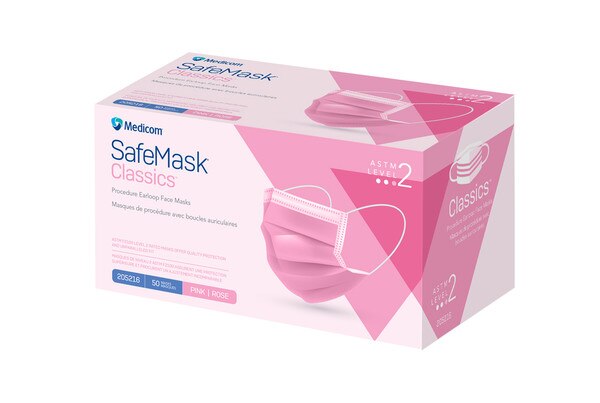 SafeMask Classics Earloop Masks L2 50/Box Pink