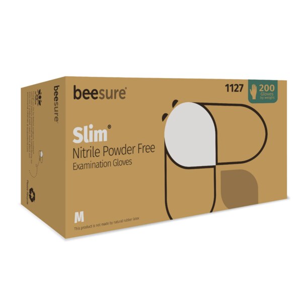 BeeSure SLIM Nitrile Glove Medium 200/Bx