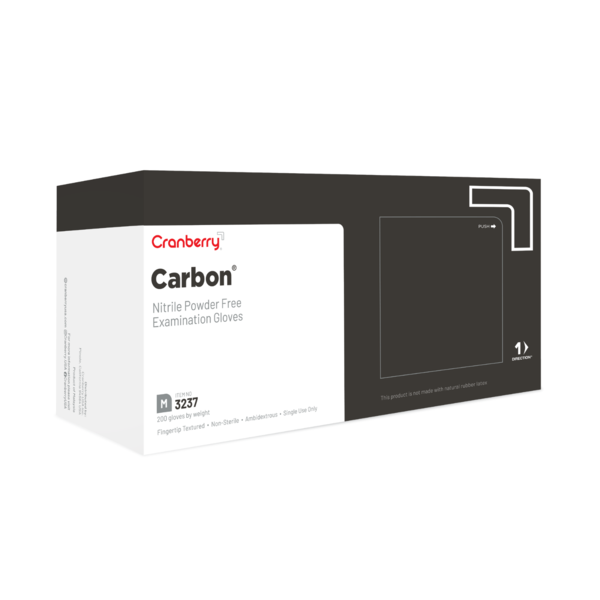 Carbon Black Nitrile Gloves Medium 200/Box