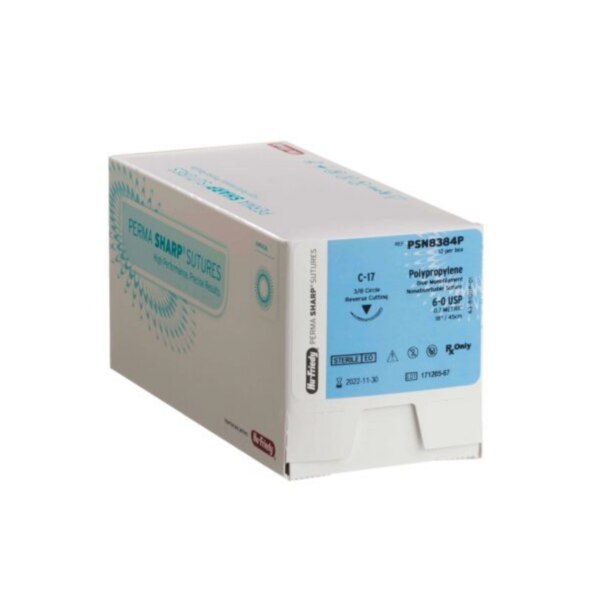 Perma Sharp Suture 6-0 Polypropylene Blue 18 C-3 Premium 12/Box