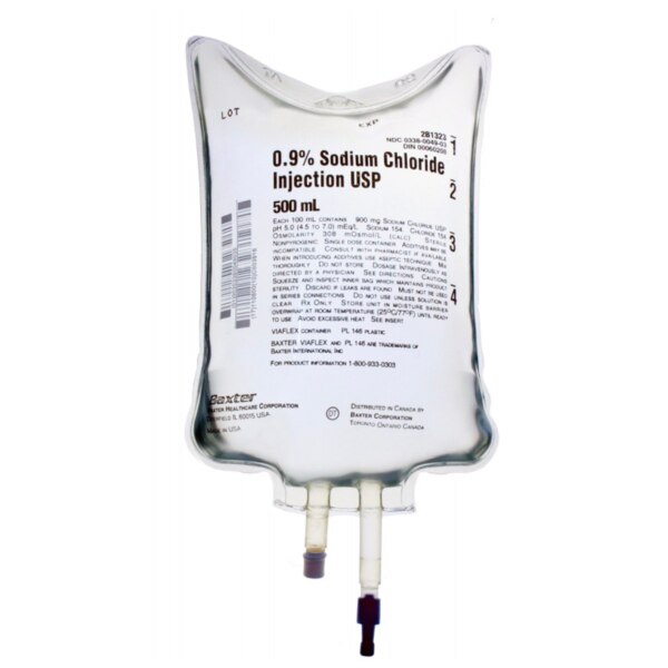 Sodium Chloride Injection 0.9% 500mL Viaflex Plastic Container 24/Case