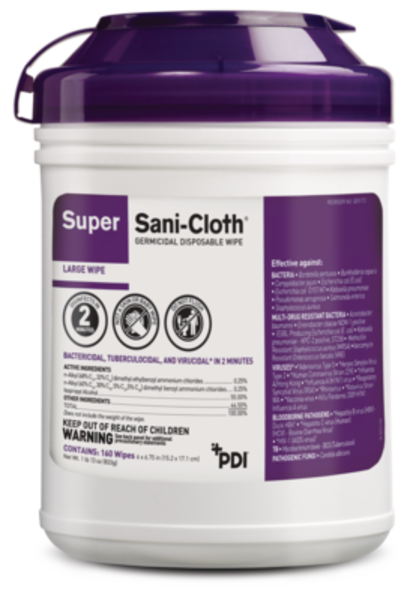 Super Sani-Cloth Large 160/Pk Case Pack 12/Cs