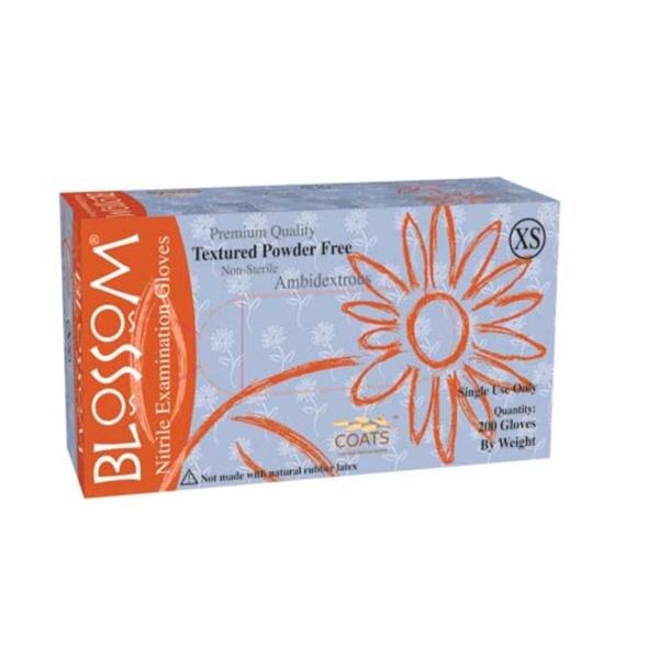 Blossom Nitrile PF Gloves w/COATS Small 200/Bx