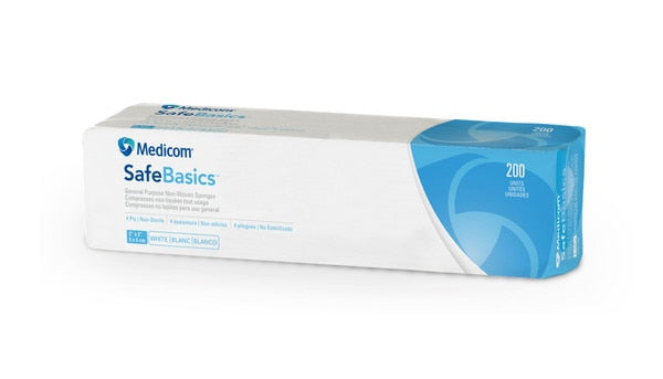 SafeBasics General Purpose Non-Woven Sponges N/S 2x2 4-Ply 5000/Case