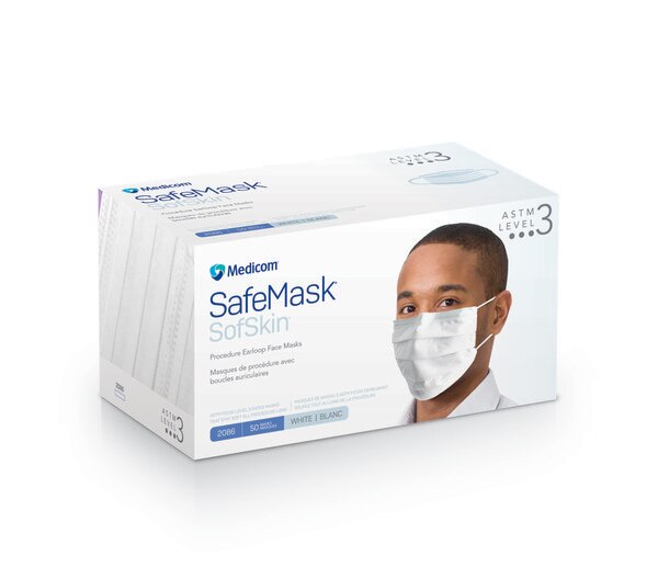 SafeMask SofSkin Level-3 Masks 50/Bx White