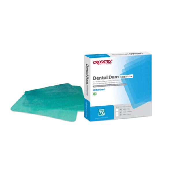 Dental Dam Latex Unflavored 5"x5" Heavy-Blue 52/Box