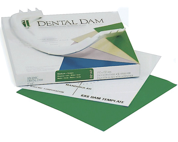 Dental Dam Non-Latex 5"x5" Medium Green 15/Box