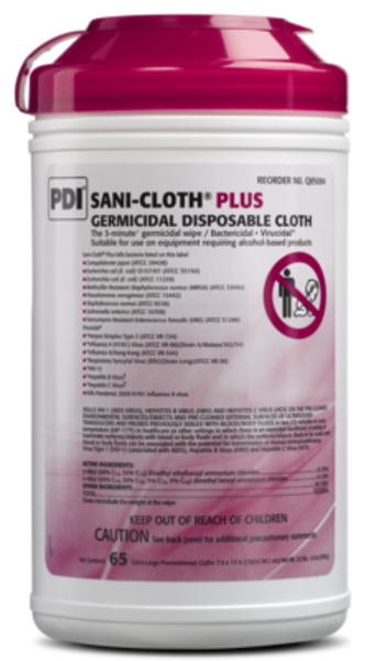 Sani-Cloth Plus Germicidal Wipes X-Large 65/Pk x 6/Cs