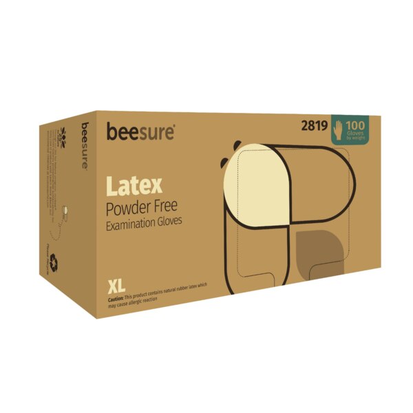 BeeSure PF Latex Glove X-Large 100/Bx