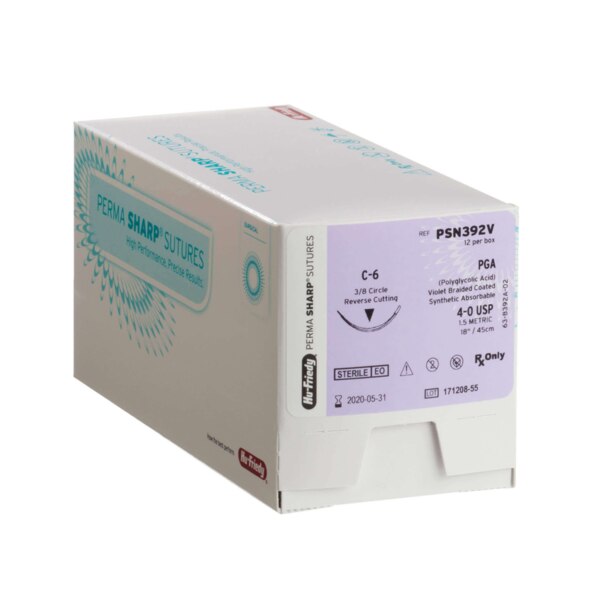 Perma Sharp Suture 4-0 PGA Undyed 18 C-19 1/2 Circle 12/Box