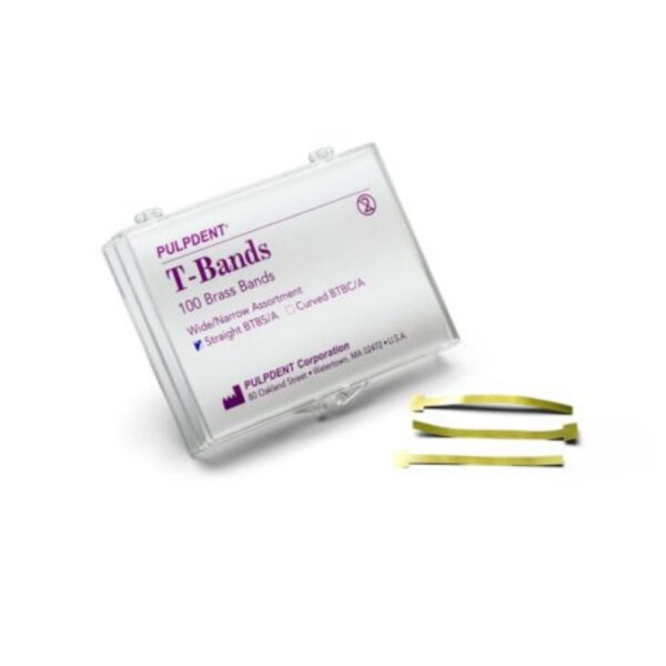 T-Bands Brass Straight Assorted 100/Box